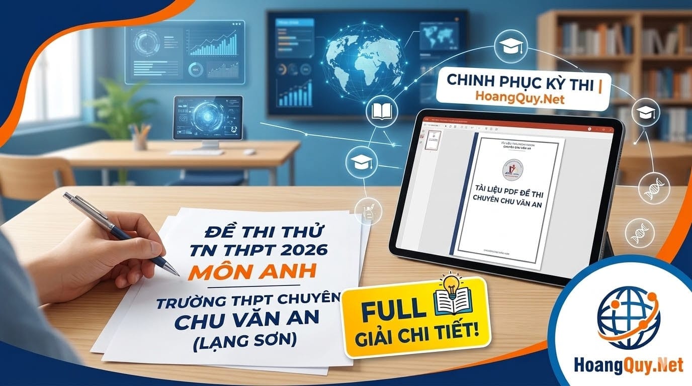 Đề Thi Thử TN THPT 2026 Môn Anh - Chuyên Chu Văn An
